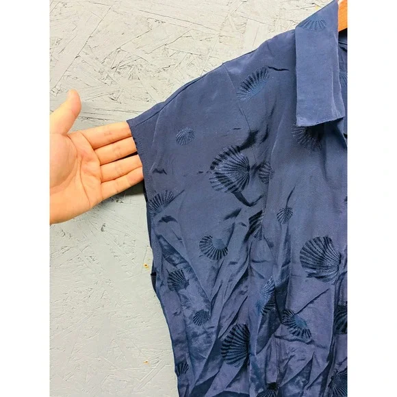 Vero Moda Shirt Dress Women's XL Navy Blue Button Front Casual Summer Mini - Picture 4 of 12